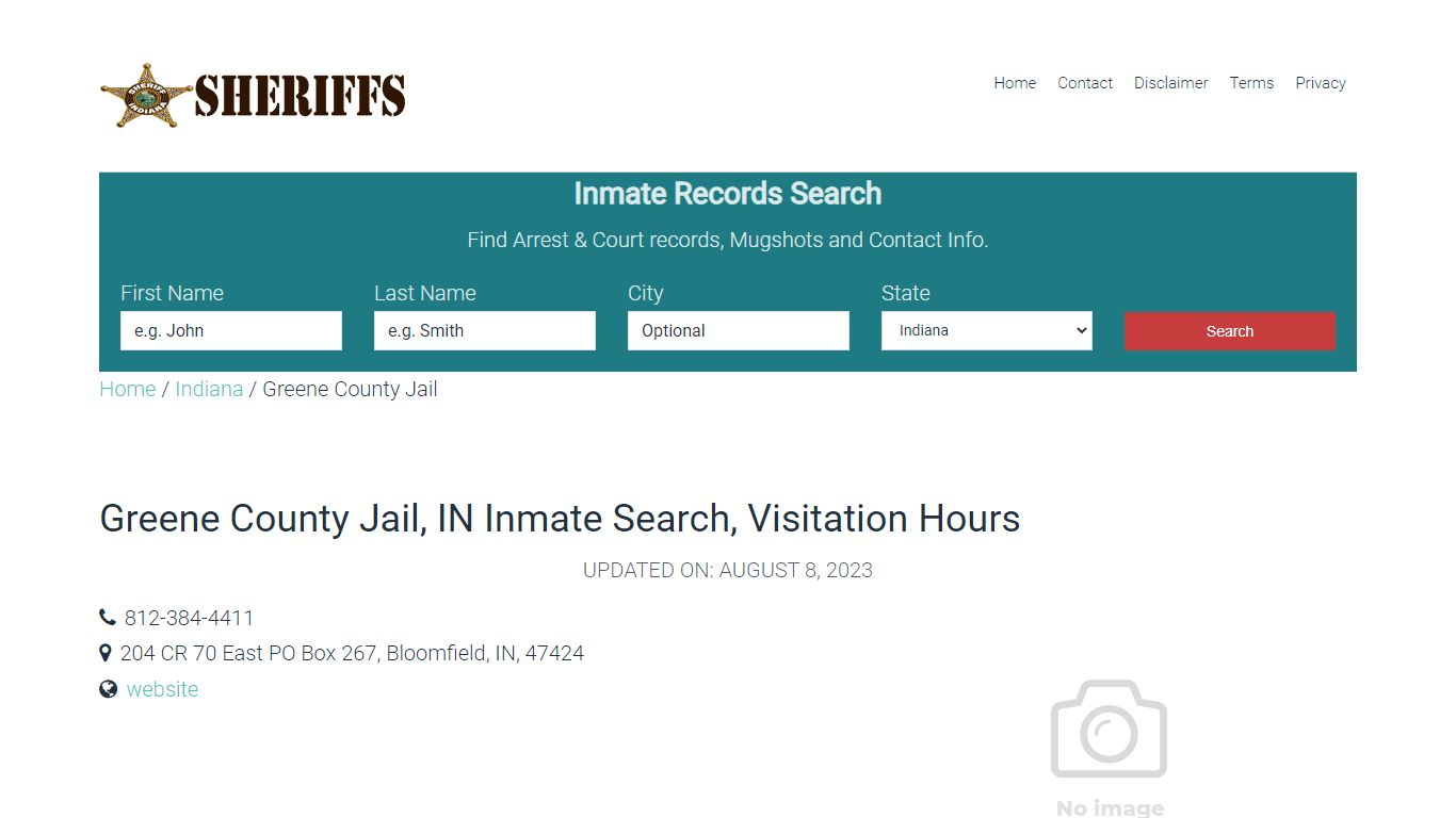 Greene County Jail, IN Inmate Search, Visitation Hours